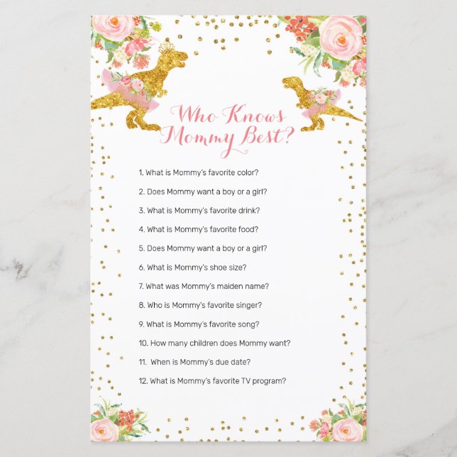 Garota Dino Rosa Dourada Que Conhece Melhor Mamãe (Frente)