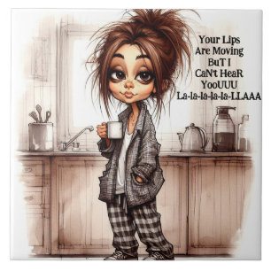 Garota do Café Quirky não pode ouvir seu Azulejo c