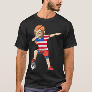 Garota do Futebol Dabbing Camisa da Libéria Liberi