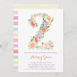 Garota do Primavera Segundo Convite de aniversário