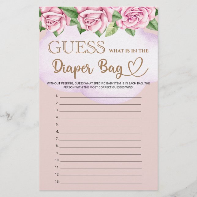 Garota do urso chá de fraldas o que está no saco d (Frente)