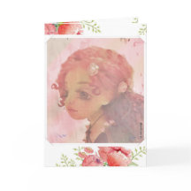 Garota dos Olhos Grande - Cartão de Aniversário Fe