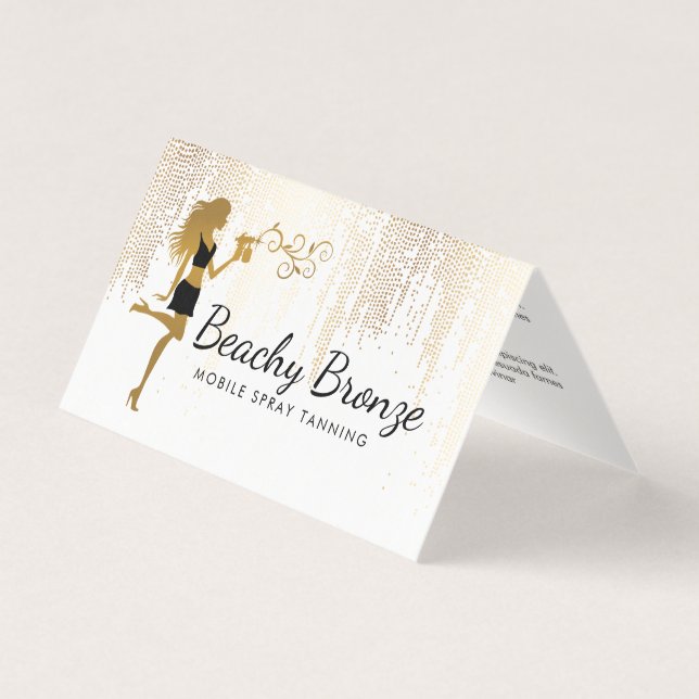 Garota Dourada Bronze Chuva Padrão Pulverização (Frente)