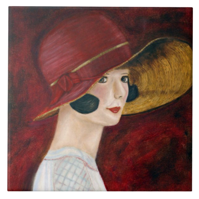 Garota-Flapper dos Anos Vinte em Vermelho (Frente)