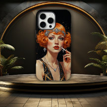 Garota Flapper Elegante Art Déco