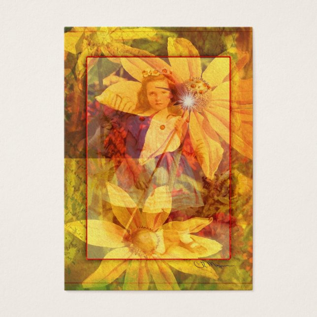 Garota Flor - Cartões de Comércio de Artistas (Frente)