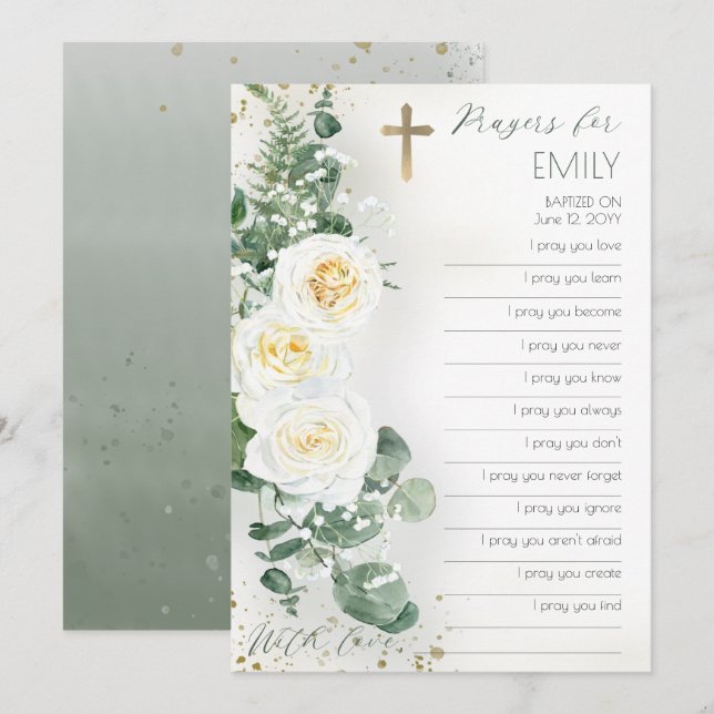 Garota Floral Preencha o Cartão de Oração do Vazio (Frente/Verso)