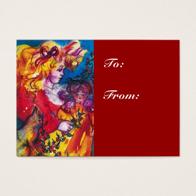 GAROTA, GATO, BONITO presente de Natal Vermelho (Frente)