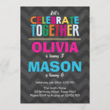 Garota gêmea convite de aniversário