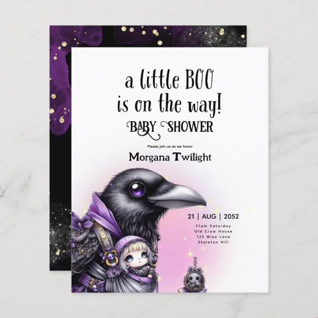 Garota gótico entregue pelo Crow Boo no caminho (Frente/Verso)