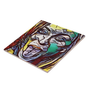 Garota Grafite Pintura Rosto Colorido