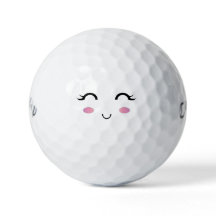 Garota Kawaii Bonita Sorri Bola de Golfe
