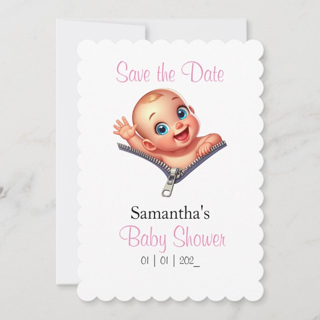 Garota Menininha Fazendo O Tema Do Chá de fraldas (Frente)