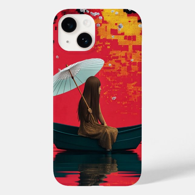 Garota no Barco sob capas de iphone leve suave (Verso)