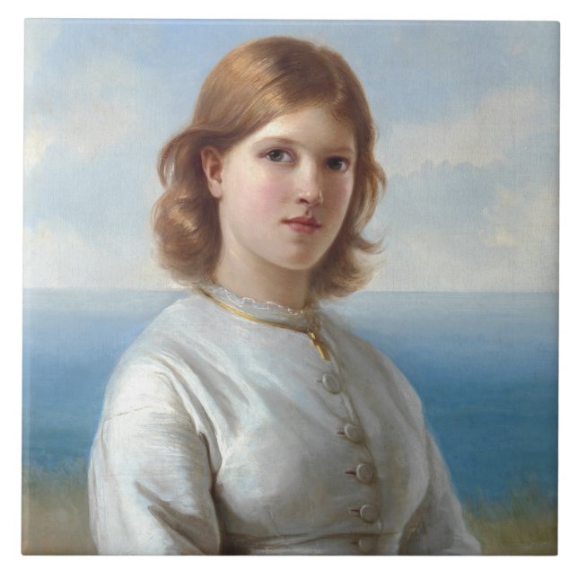 Garota num Vestido da Seda Branca para a Santa Com (Frente)