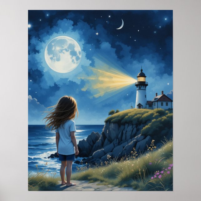 Garota olhando o Poster do farol (Frente)