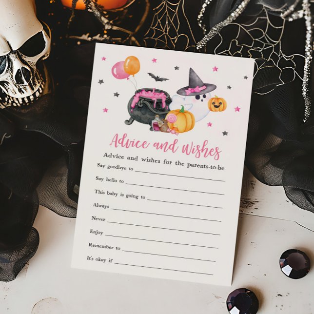 Garota Pequena Boo Ghost Advice e Deseja Jogo (Ghost Halloween Baby Shower Advice and Wishes Game)