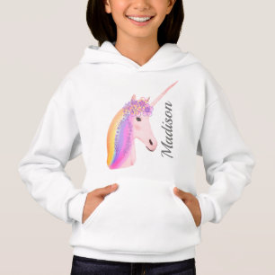 Garota personalizada do Rainbow Unicorn Flowers