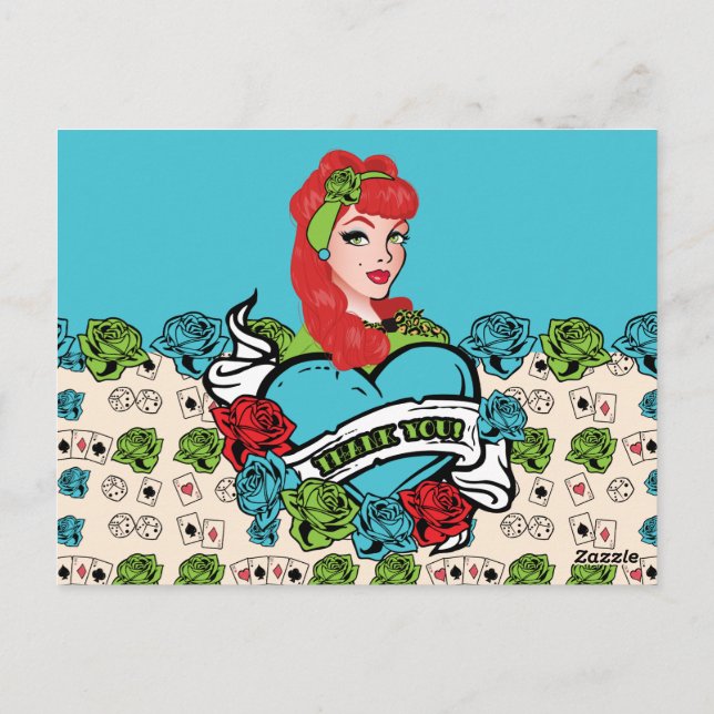 Garota Pin-up, Obrigado Cartões (Verso)