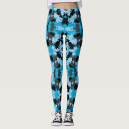 Garota Sassy Blue Leopard Impressão Leggings