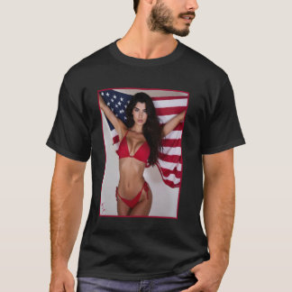 Garota Sensual em Camiseta para Homens - Bandeira