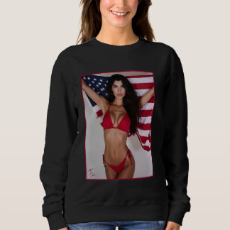 Garota Sensual na camiseta para homens - Bandeira