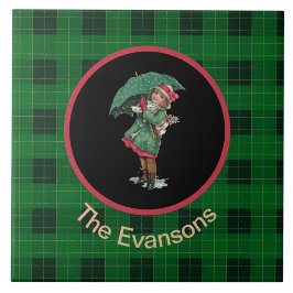Garota Vintage encantadora com guarda-chuva em ver