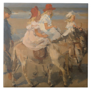 Garotas Andando Donkeys na Praia