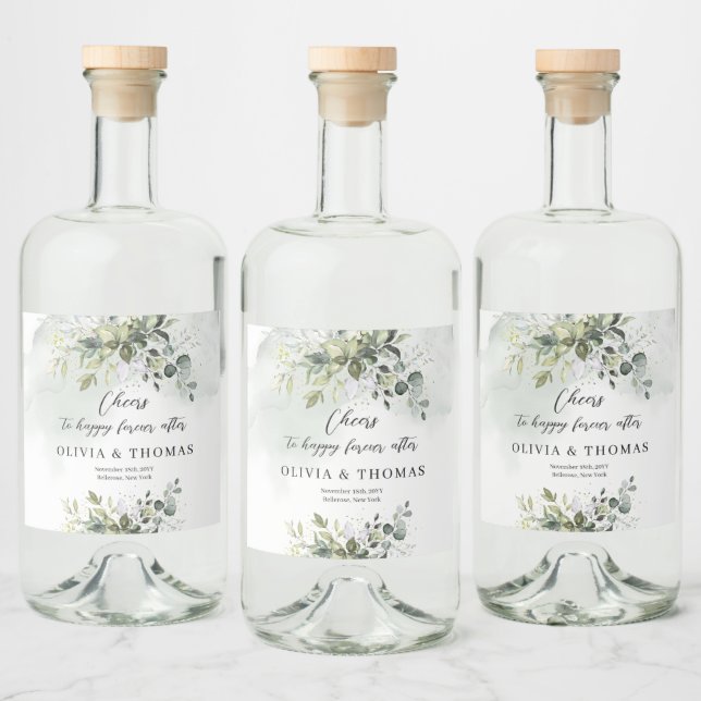 Garotas de ouro foliar boho eucalipto verde (Garrafas)