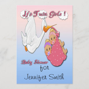 Garotas gêmeas loiras - Convites para Bebê de Temp