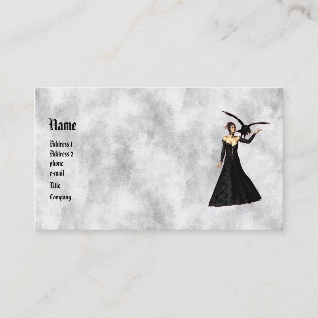 Garotas Góticas: Cartão de visita de Bruxas Vermel (Frente)