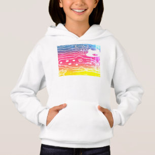 Garotas Pullover Hoodie Rainbow Cuttlefish