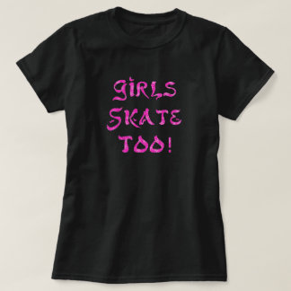 Garotas Skates Também! Camisa preta rosa