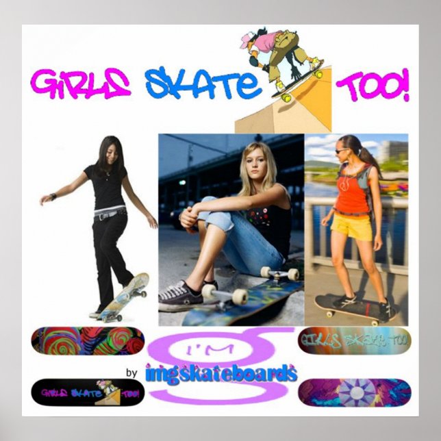 Garotas Skates Também! - Poster do I'm G Skateboar (Frente)