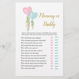 Garoto Balão ou Gênero Menino Revela Mamãe ou Pai