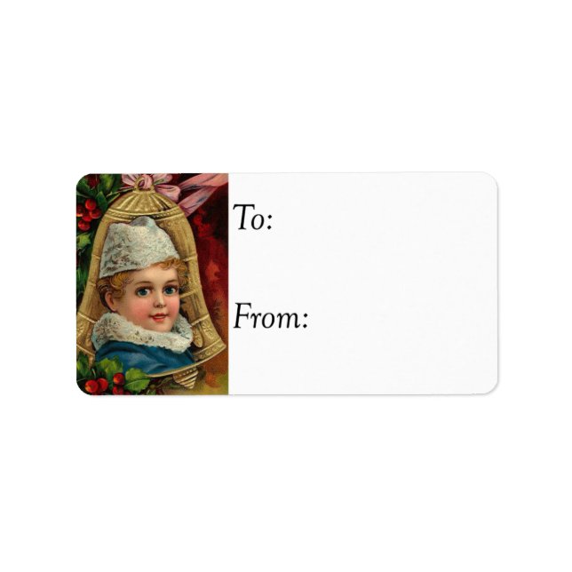 Garoto Bonito Pintado na Etiqueta de Presente da V (Frente)