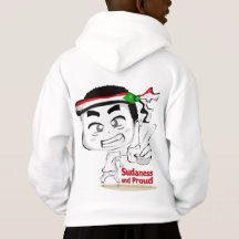 Garoto Chibi com Bandeira do Sudão Hoodie