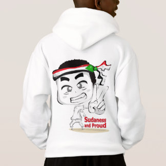 Garoto Chibi com Bandeira do Sudão Hoodie