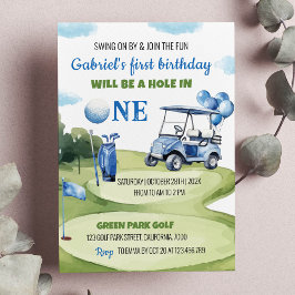Garoto Clássico De Golfe Buraco Em Um Convite De A
