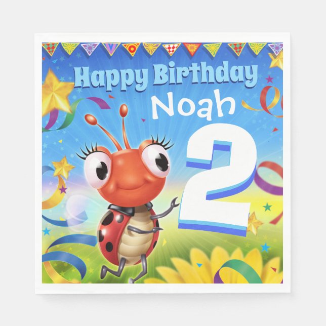 Garoto de guardanapo de papel de Festa de aniversá (Frente)