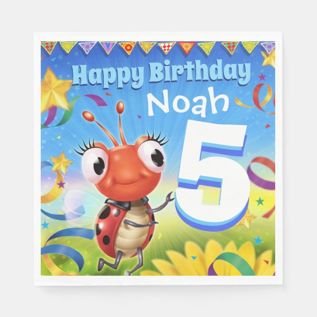Garoto de guardanapo de papel de Festa de aniversá (Frente)