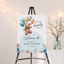 Garoto Esperando Chá de fraldas do Urso de Teddy