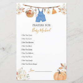 Garoto Roupa Pumpkin Chá de fraldas Orações para B