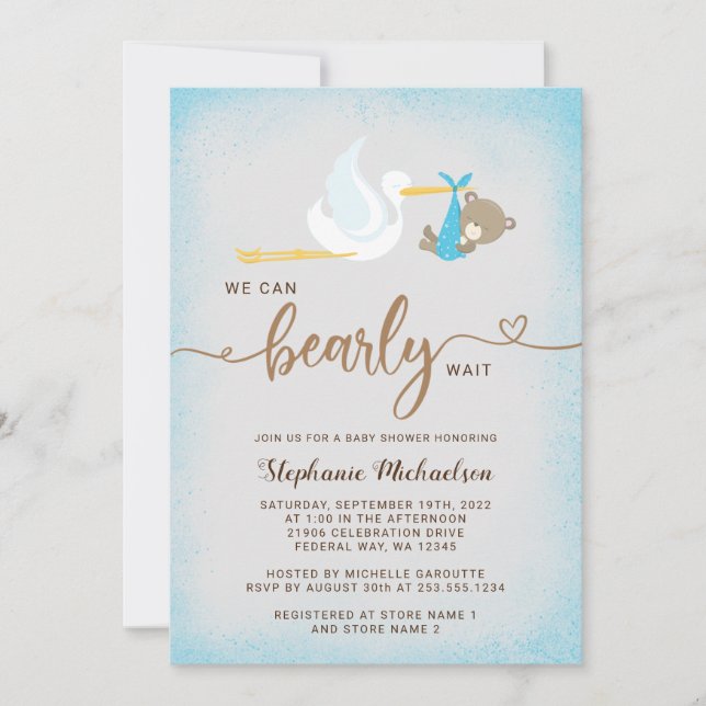 Garoto Urso Que Podemos Ampliar O Convite De Chá d (Frente)