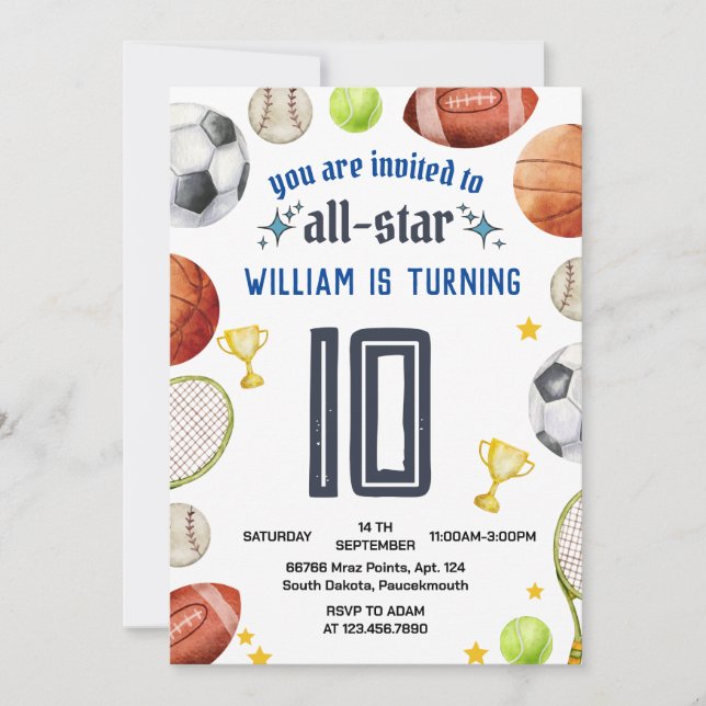 garotos azuis do jogo Esporte 9º Convite de Aniver (Frente)