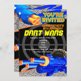 Garotos Convite de aniversário Dart Wars