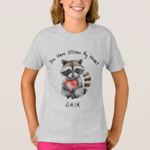 Garotos raccoon com camisa cardíaca