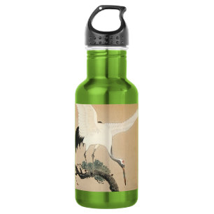 Garrafa 松 に 鶴, 古 grua 邨 na árvore do pinheiro, Koson, Ukiy