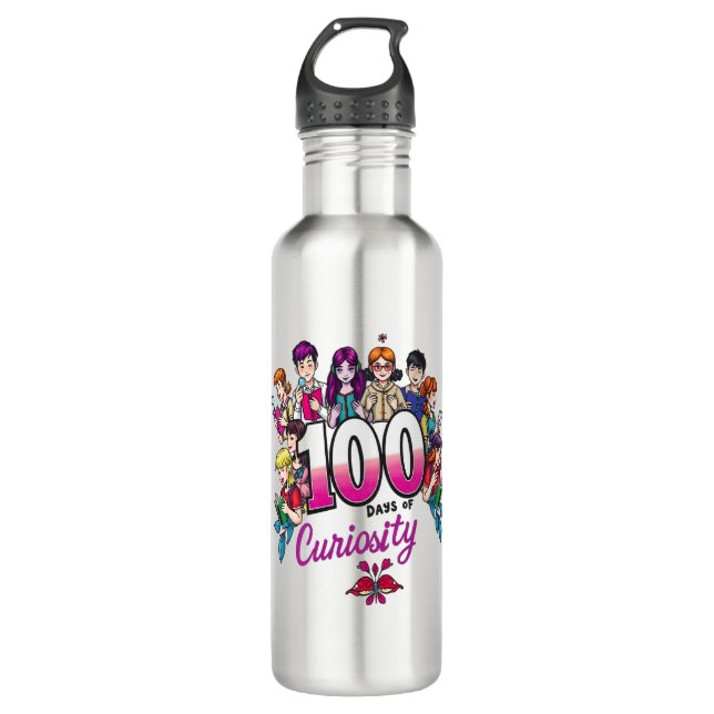 Garrafa 100 dias de curiosidade: explorar, aprender, cresc (Frente)