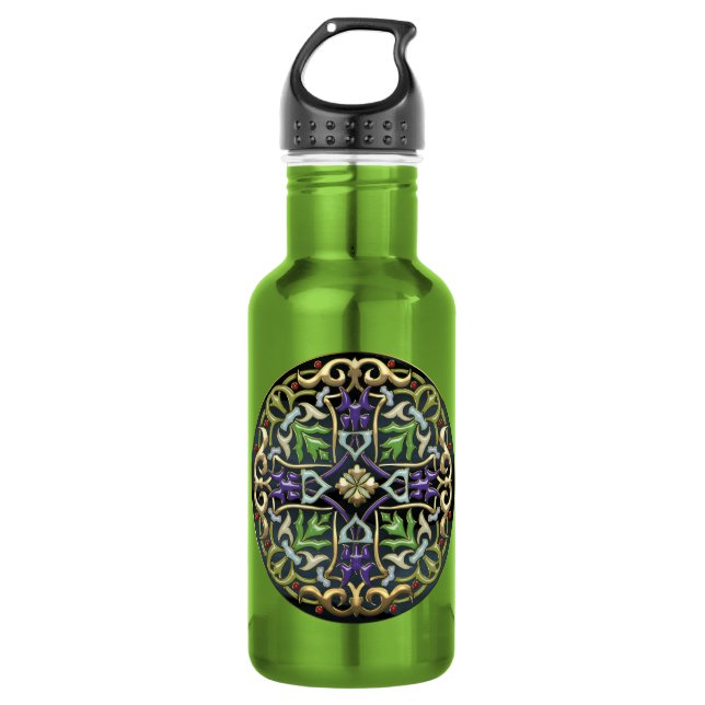 Garrafa [200] Cruz Celta [Dourada com Enamel Negro] (Frente)